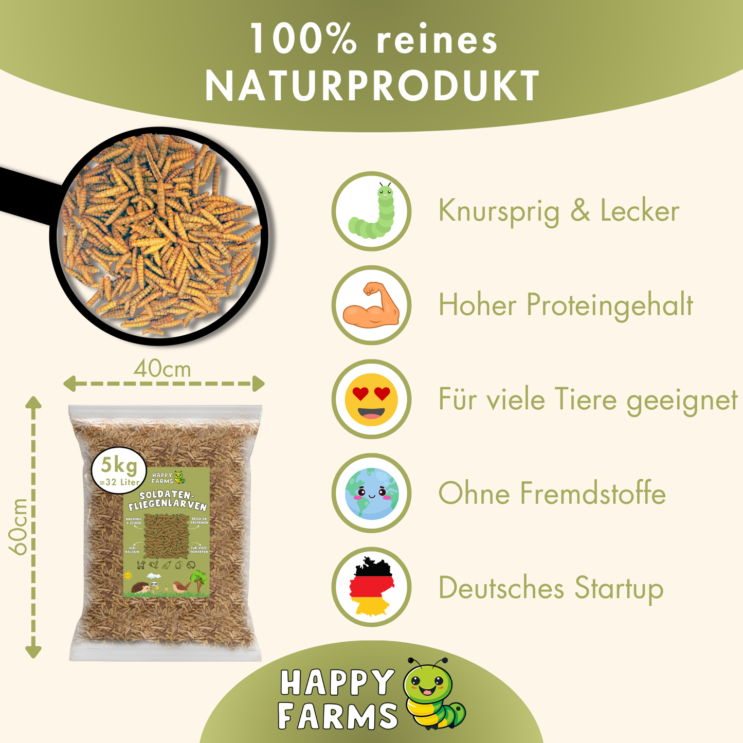 Soldatenfliegenlarven getrocknet