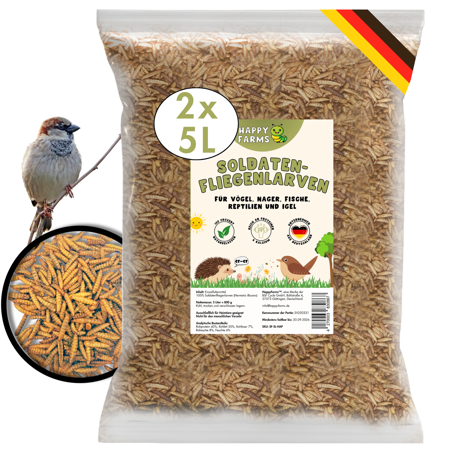 Soldatenfliegenlarven getrocknet