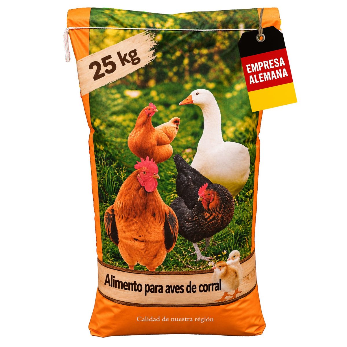 Happy Farms Körnerfutter Plus, mezcla de cereales para aves de corral, saco de 25 kg – para gallinas, patos y gansos