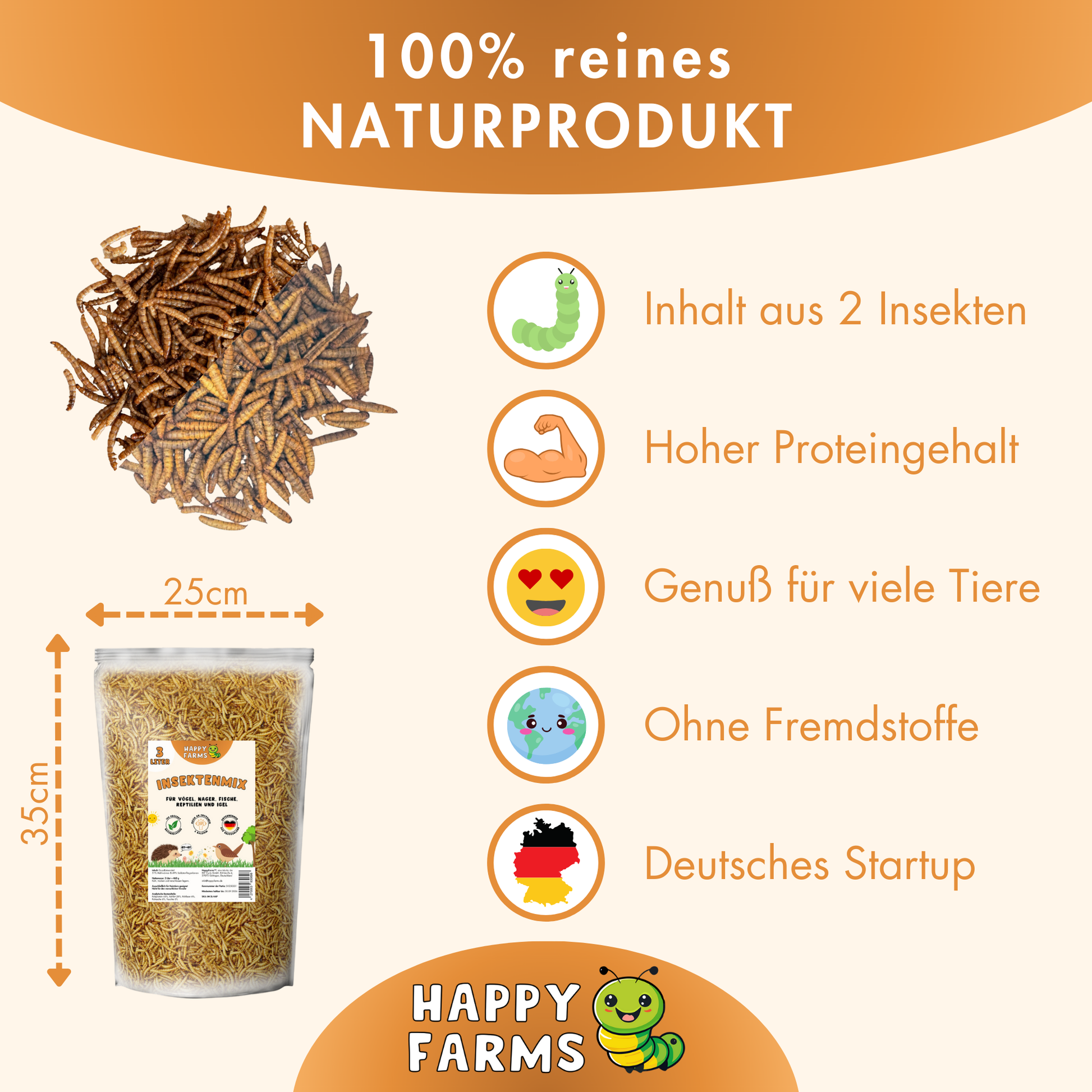 InsektenMix Mehlwürmer Soldatenfliegenlarven